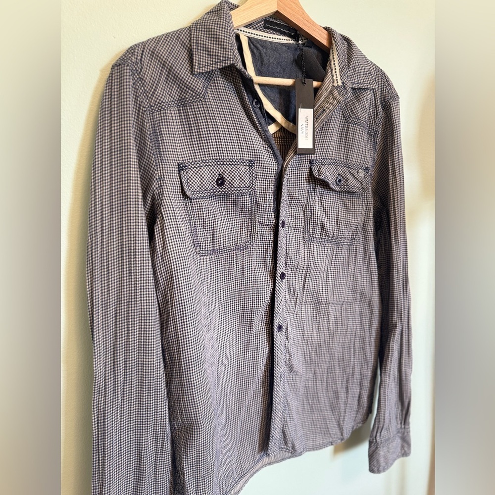 William Rast Black and White Checkered Casual Shirt